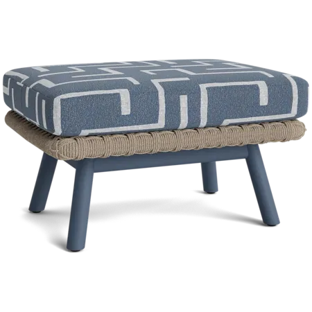 Modern Cushioned Woven Ottoman