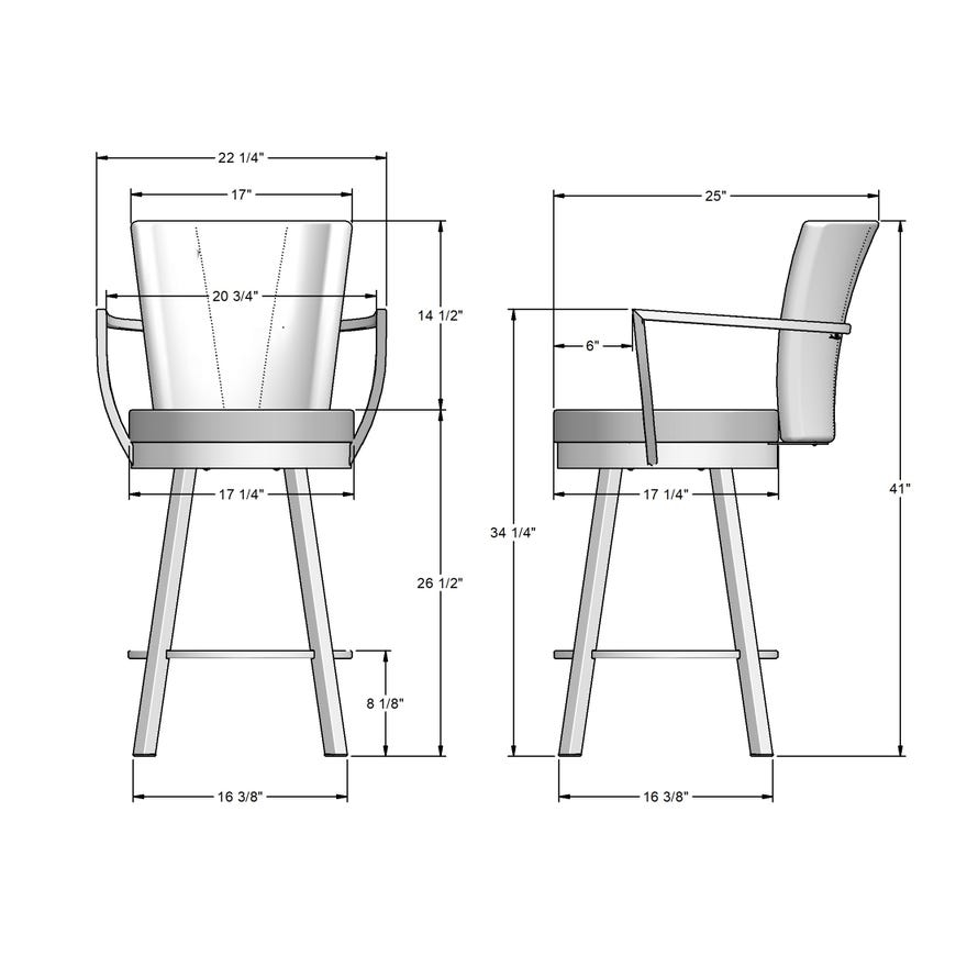 Amisco Cardin Upholstered Counter Height Swivel Stool