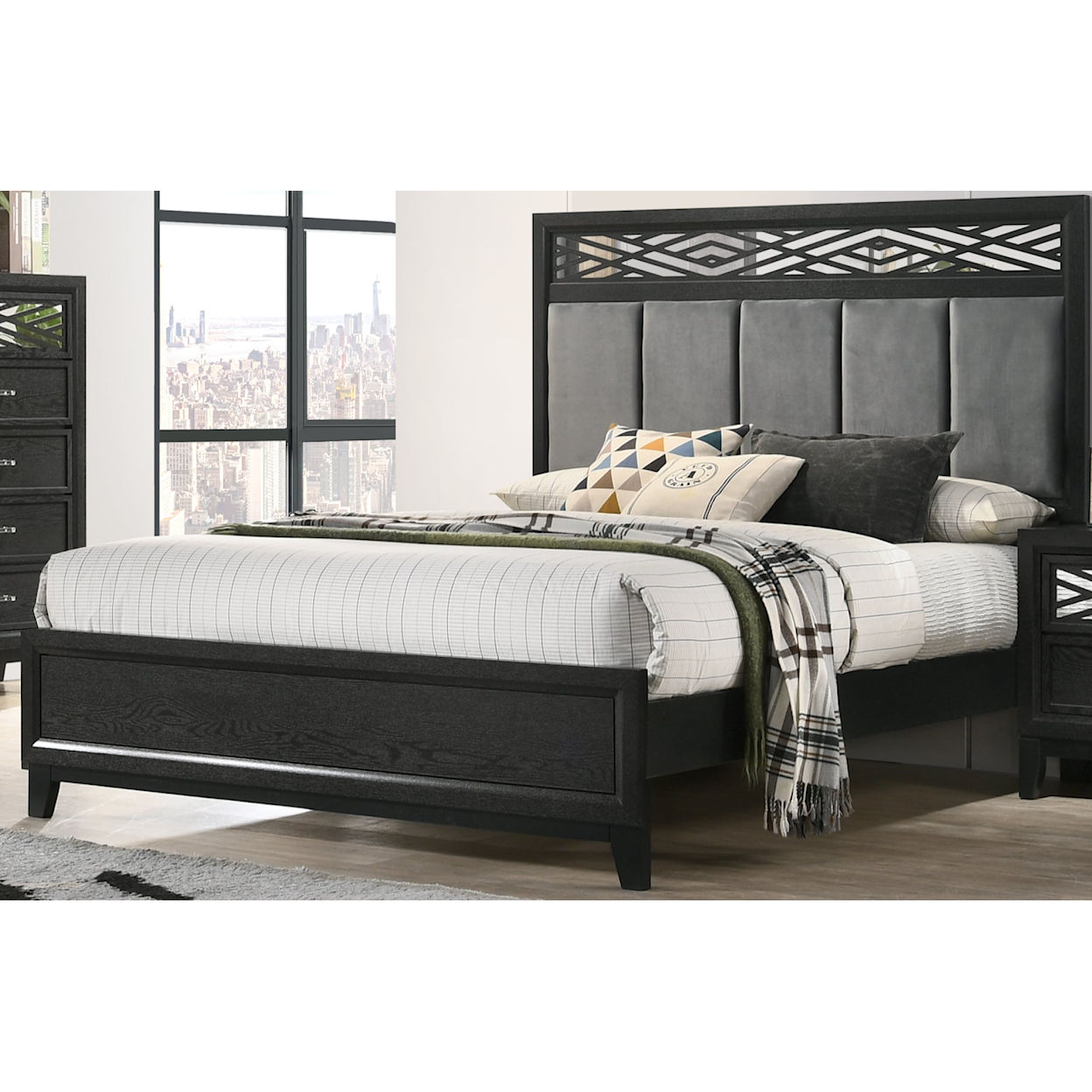 New Classic Obsidian Transitional Queen Bed