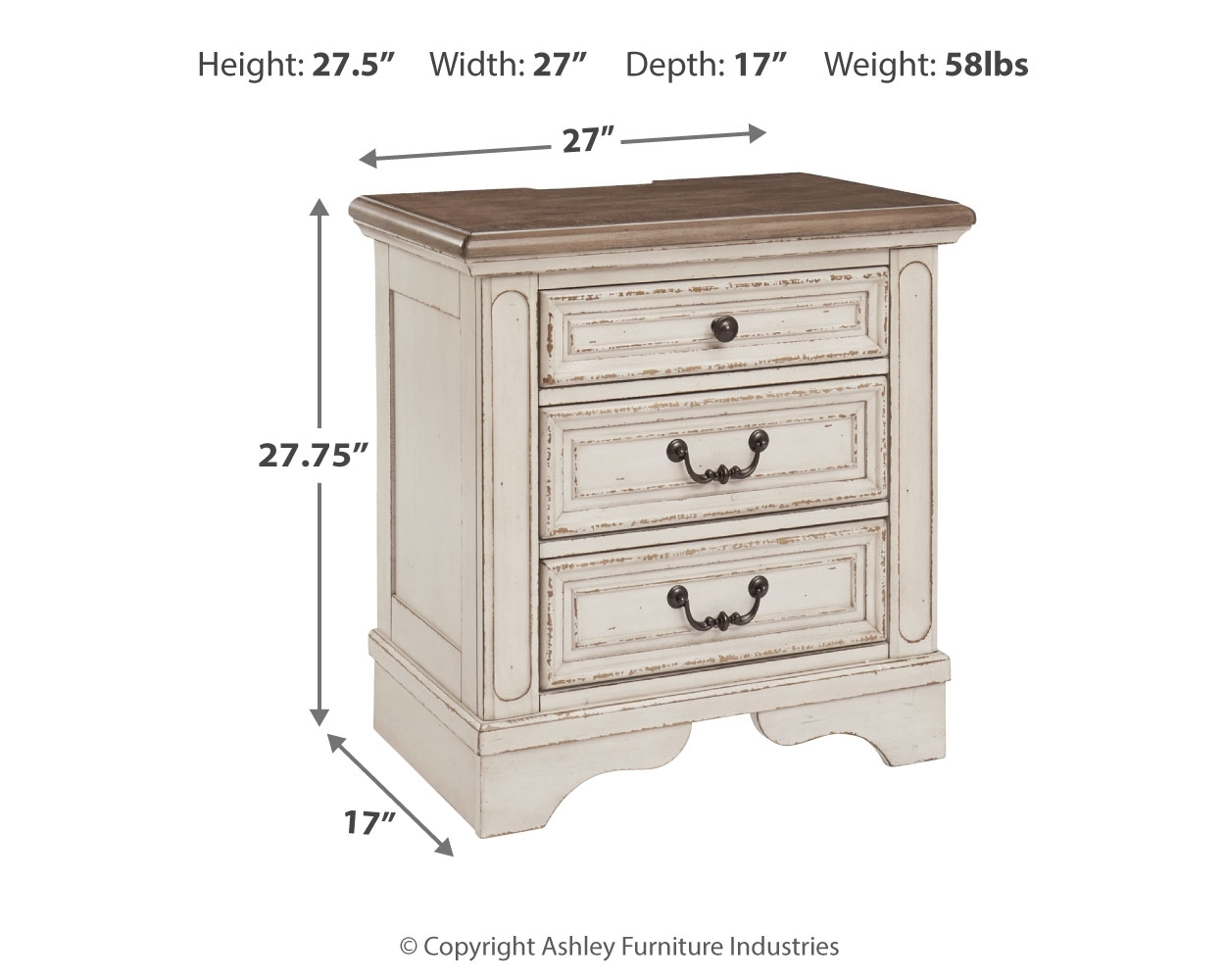 3-Drawer Nightstand