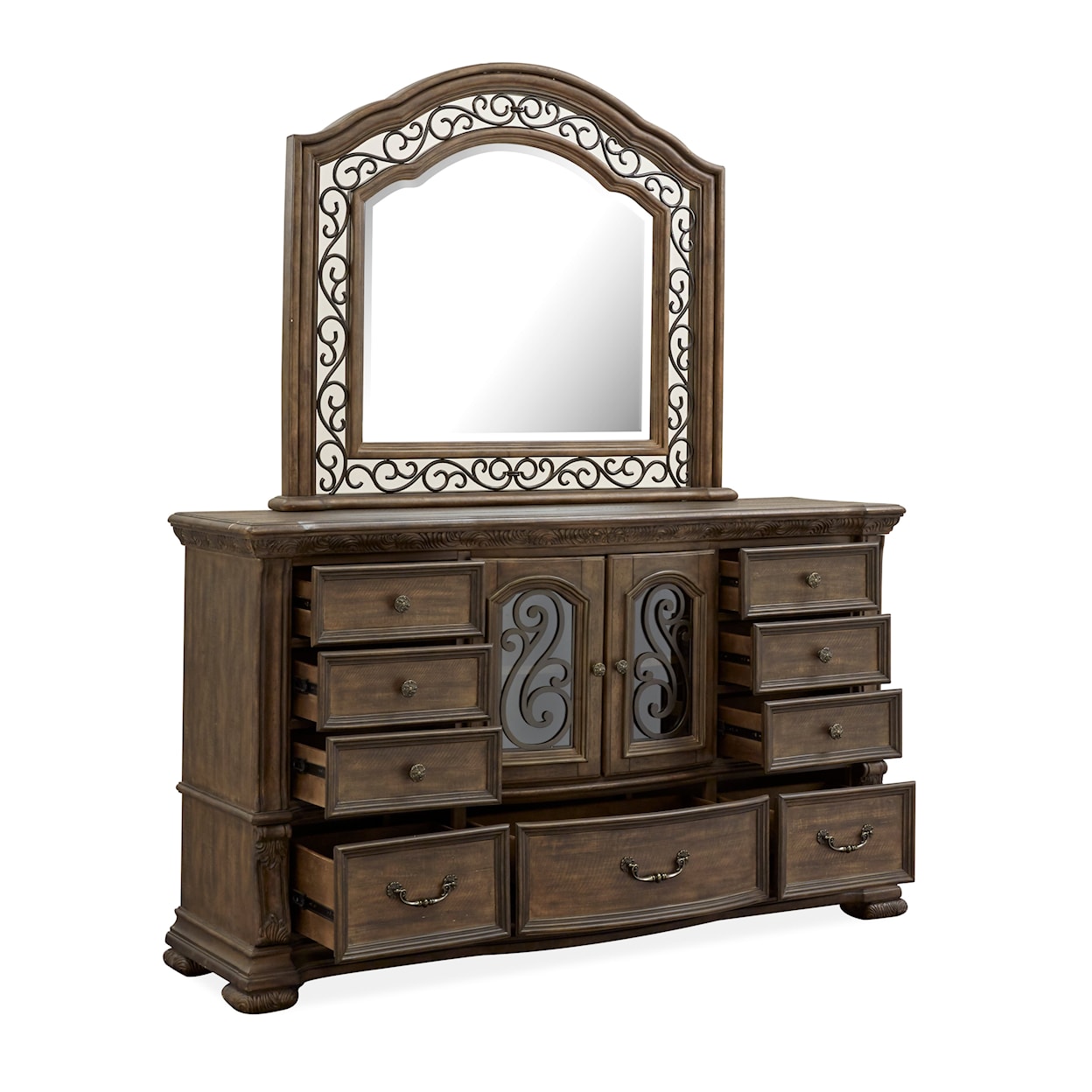 Magnussen Home Durango Bedroom Dresser and Mirror Set