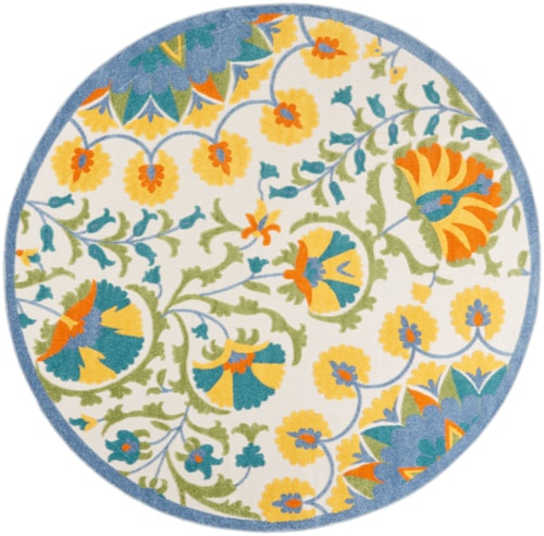 7'10"  Multicolor Round Rug
