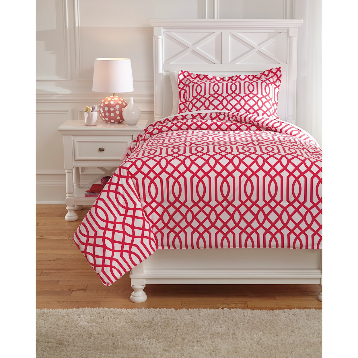 Ashley Furniture Signature Design Bedding Sets Twin Loomis Fuschsia Comforter Set