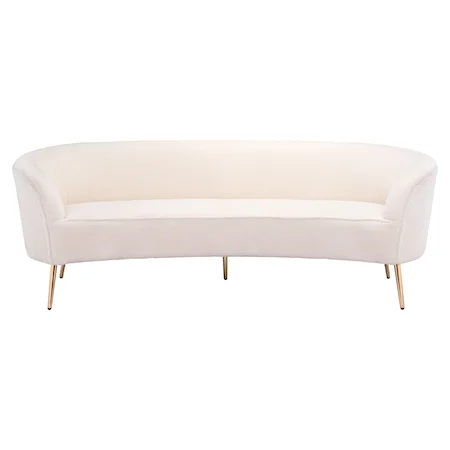 Luna Sofa White & Gold