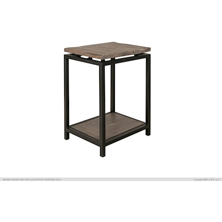 Chairside Table with Shelving