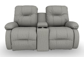 Best Home Furnishings Brinley 2 Power Rocking Reclining Console Loveseat