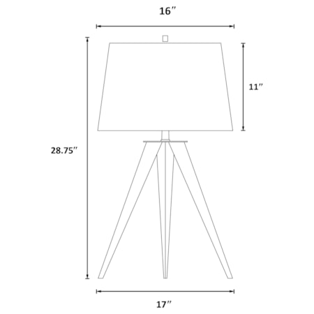 Empire Shade Tripod Beside Table Lamp