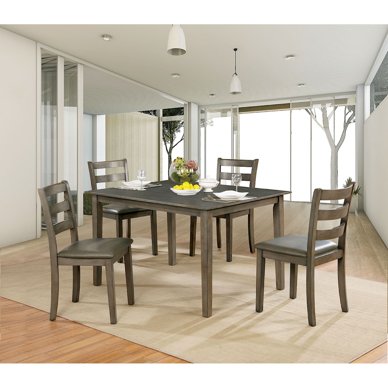 Furniture of America Marcelle MARCELLO GREY 5 PIECE DINING SET |