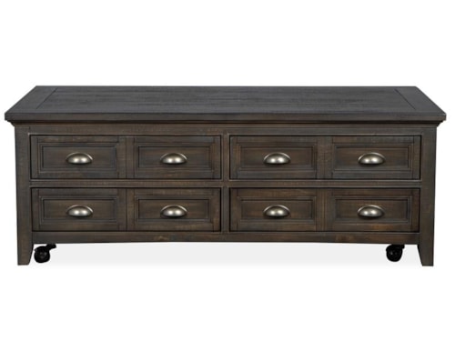 Lift Top Storage Cocktail Table with Casters