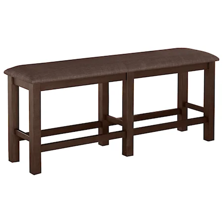 Transitional 60" Counter Height Bench with Cushioned Seat