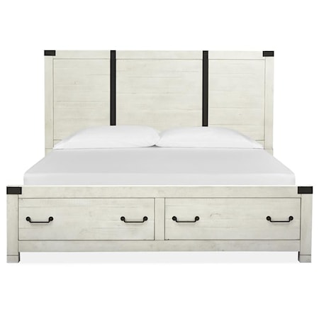 California King Panel Storage Bed