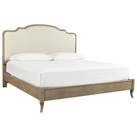 Casual California King Upholstered Panel Bed