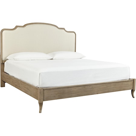 Casual California King Upholstered Panel Bed