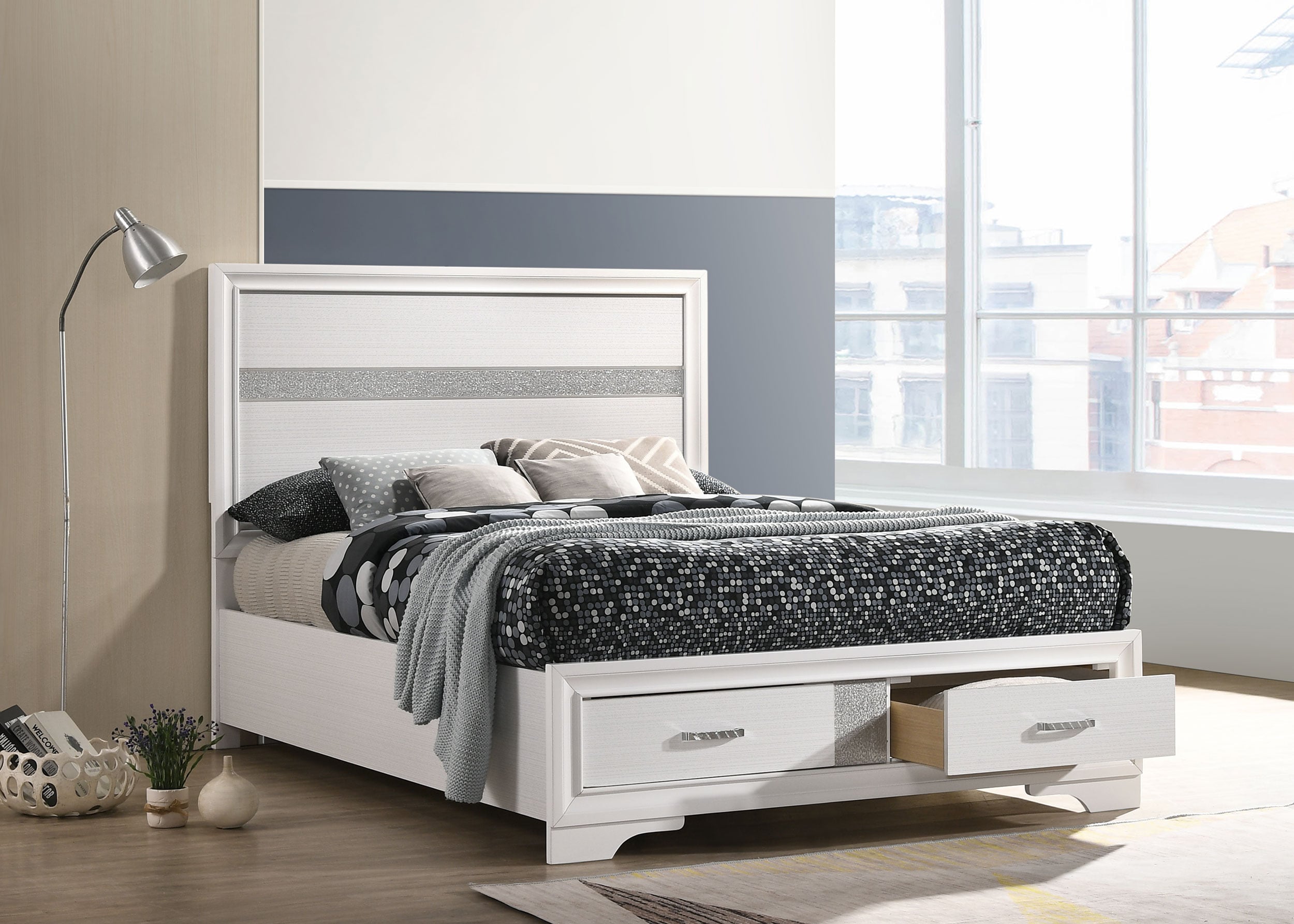 51-inch Wood Full Storage Panel Bed