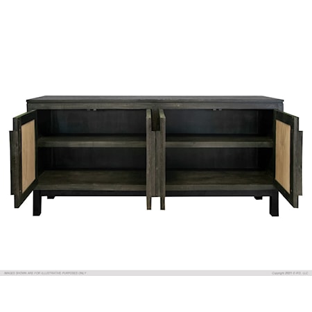 Black 4-Door Console Table