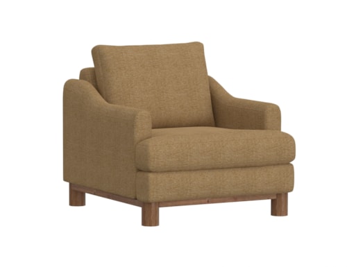 Transitional Accent Chair with Exposed Wood Legs