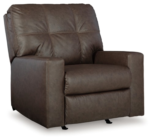 Contemporary Faux Leather Rocker Recliner