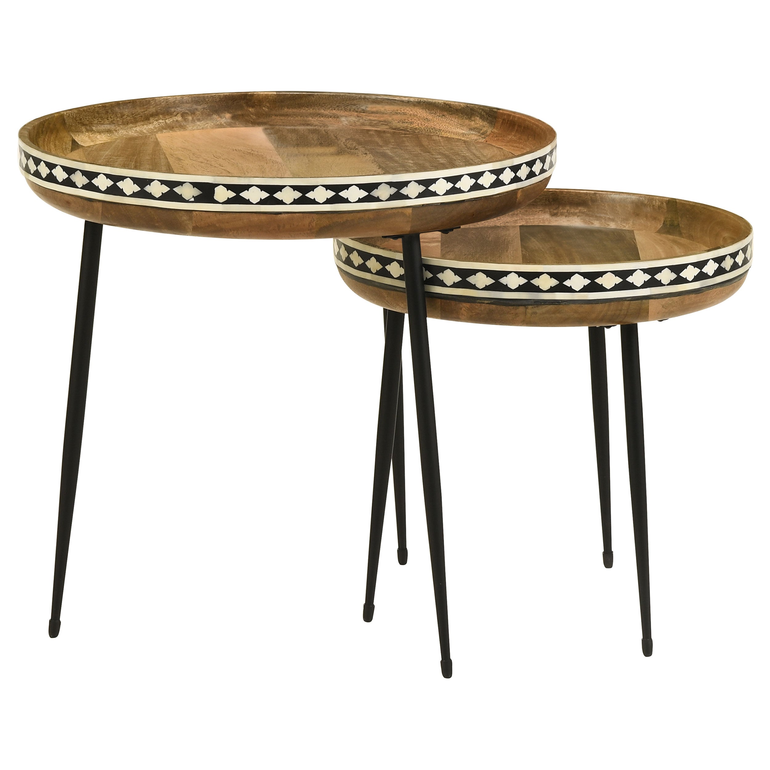 Coaster Ollie Ollie 2-piece Bone Inlay Nesting Table