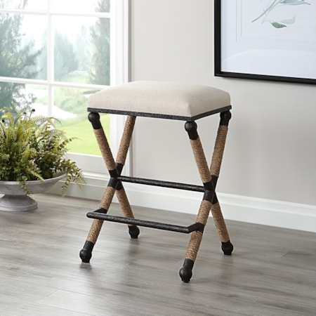 Firth Rustic Oatmeal Counter Stool