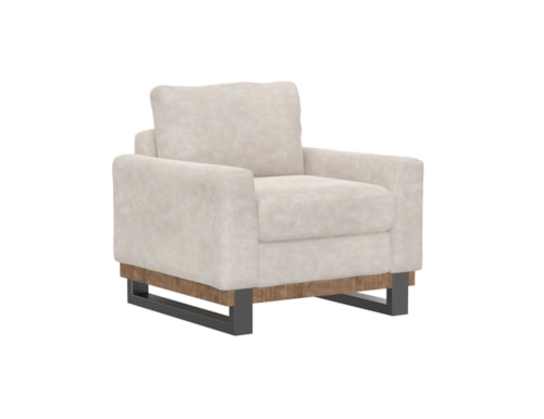 Modern Upholstered Armchair with 1-Pillow
