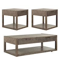 Contemporary 3-Piece Occasional Set with Full Extension Storage Drawers