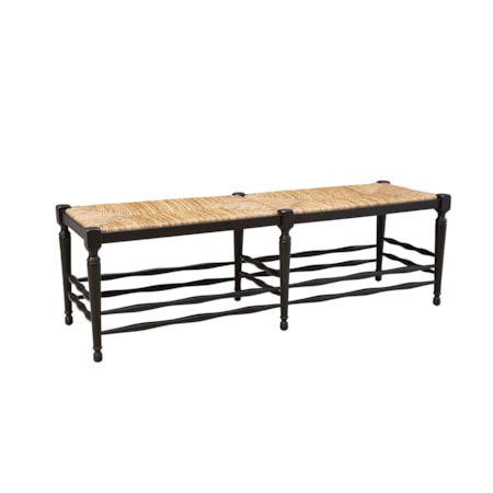 Bench with Woven Rush Seat