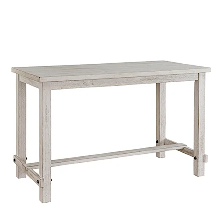 Transitional Counter Height Dining Table with Antique White Finish