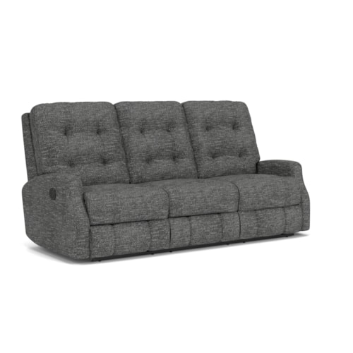 Button Tufted Power Reclining Sofa with USB Port