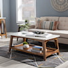 Powell Rainier Coffee Table with White Marble Top
