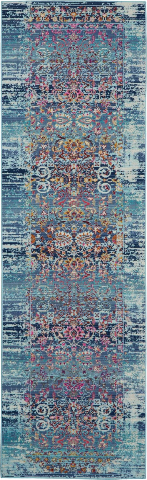 2'4" x 8' Blue Runner Rug