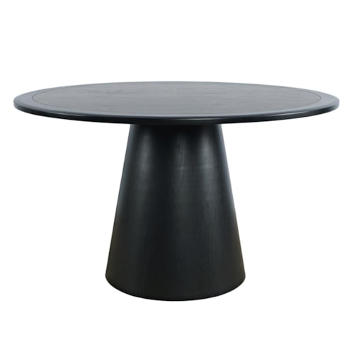 Contemporary Round Dining Table with Pedestal Base