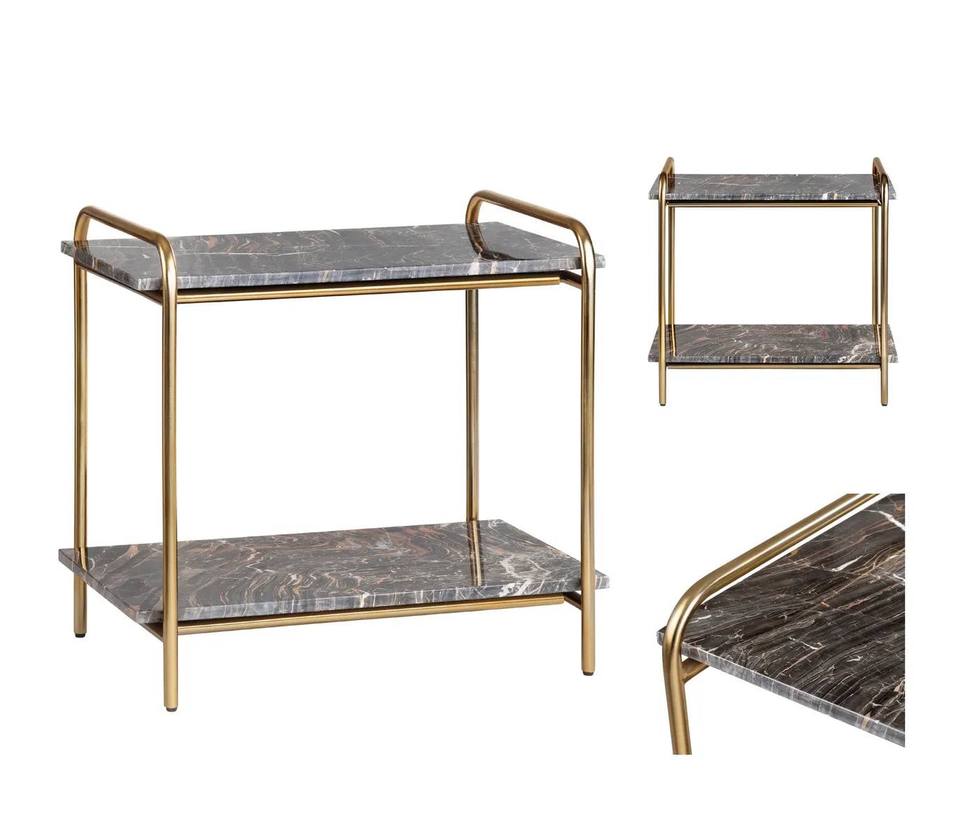 2-Tier Marble Accent Table