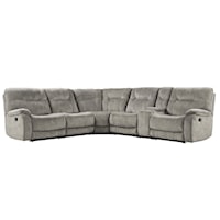 Shadow Natural 6 Piece Modular Manual Reclining Sectional with Entertainment Console