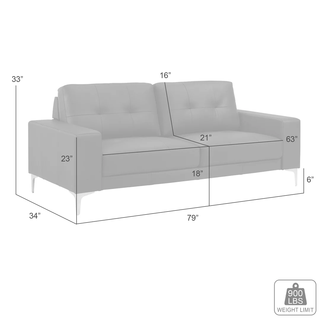Leather Robust Track-Arm Sofa