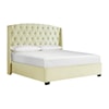 Elements International Foster Upholstered King Platform Bed with Tufting