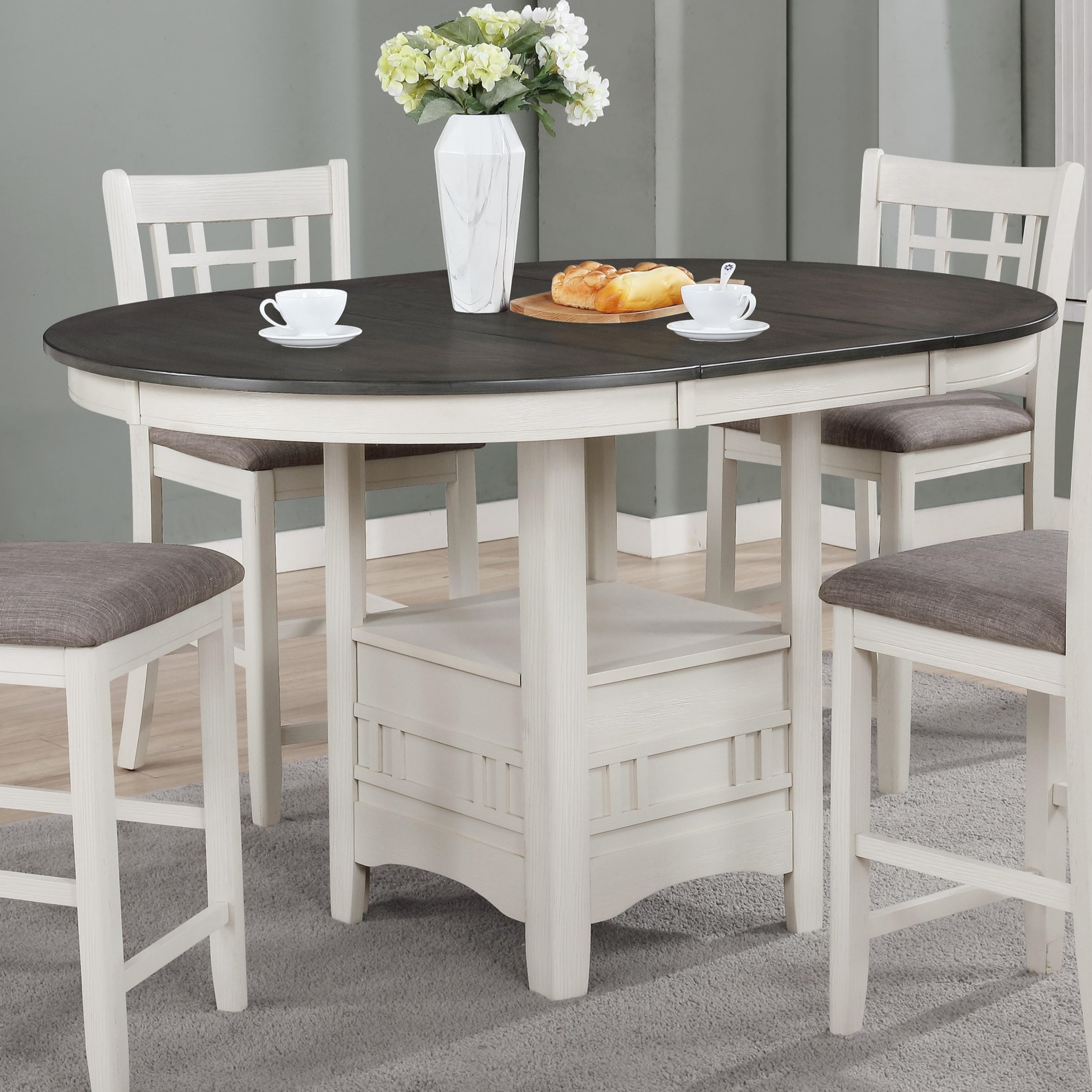 Crown mark fulton counter outlet height table with lazy susan