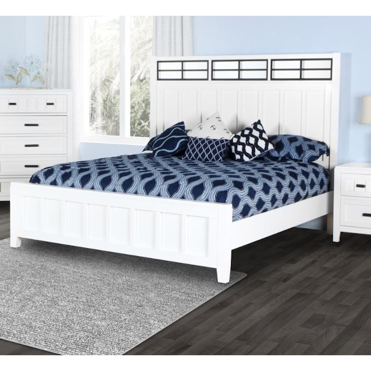 New Classic Tuxedo Queen Panel Bed