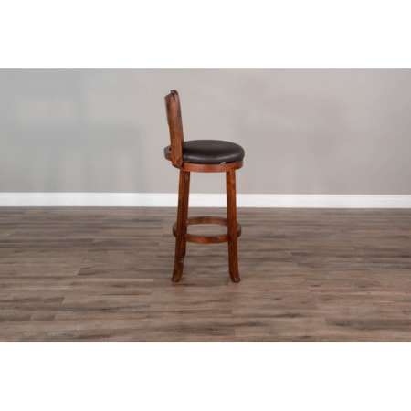 30&quot;H Swivel Barstool, Cushion Seat &amp; Back