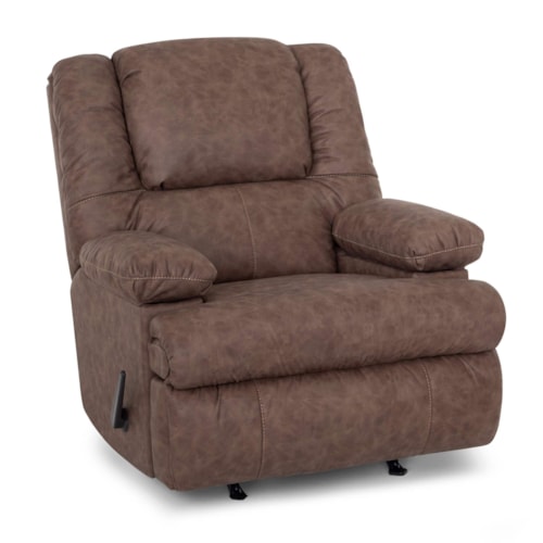 Casual Rocker Recliner with Storage Arms, Fridge, Cupholder, & Massage