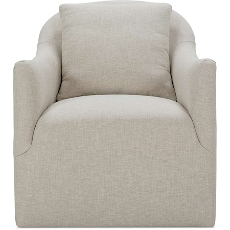 Casual Swivel Chair with Loose Pillow Back