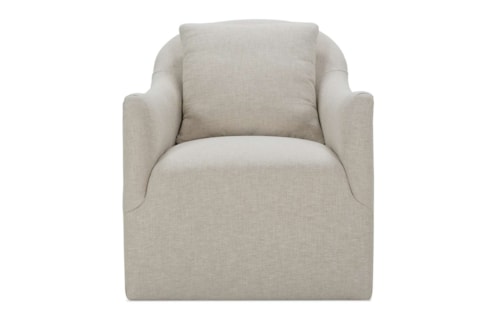 Casual Swivel Chair with Loose Pillow Back
