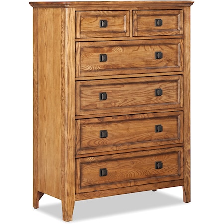 Rustic 6-Drawer Chest with Cedar-Lined Drawers