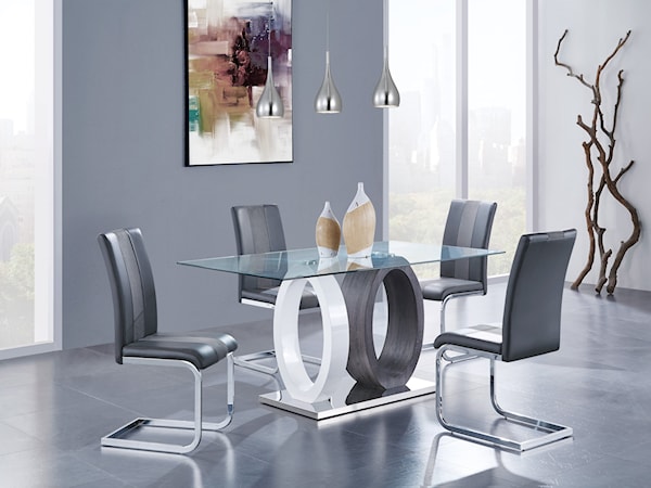 Dining Table Set with 4 Dining Chairs