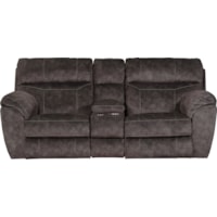 Power Lay Flat Reclining Console Loveseat with Power Headrests