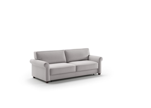 Transitional King Sofa Sleeper with Rolled Arms