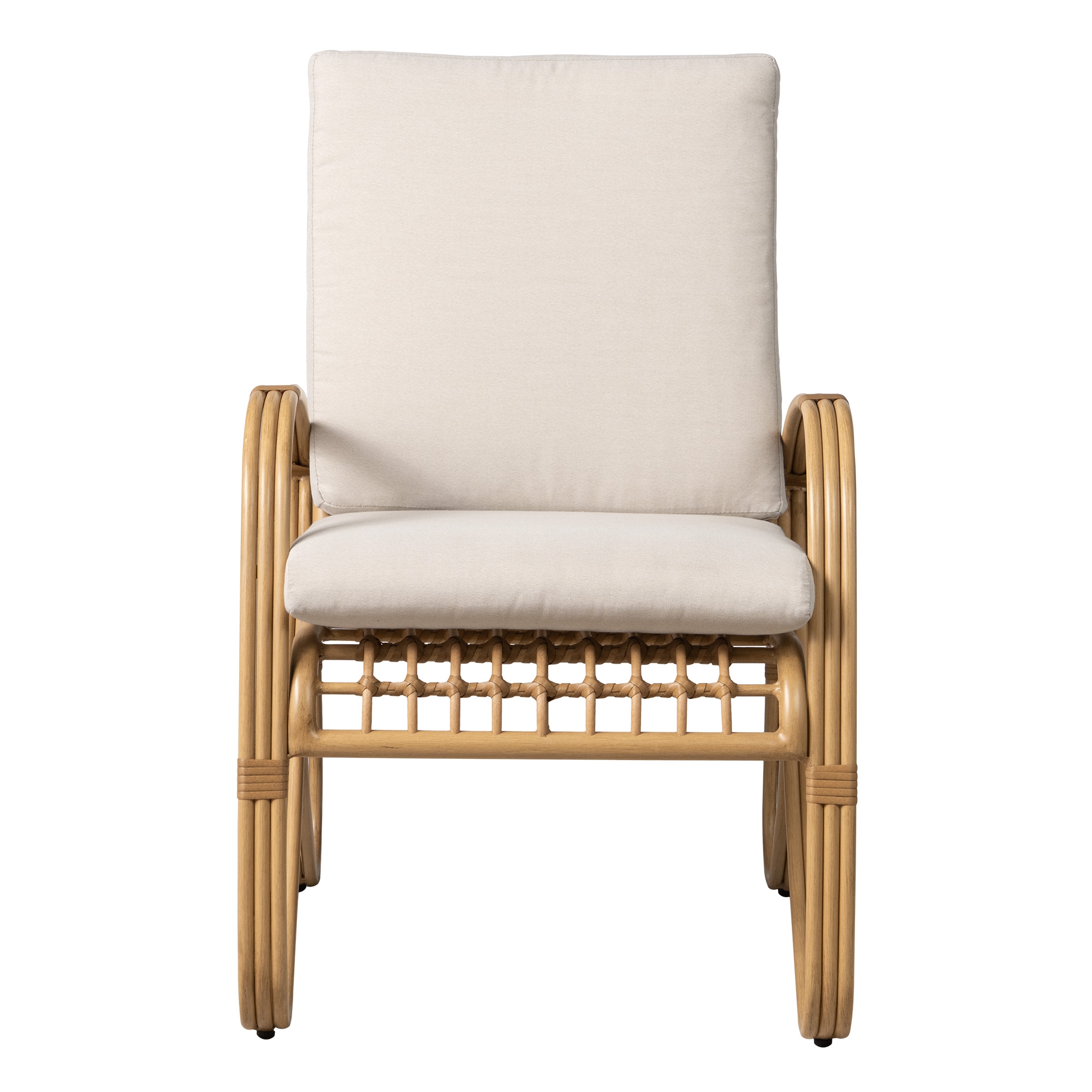 Cushioned Open-Weave Dining Armchair