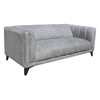 Contemporary Channel Tufted Sofa with Track Arms