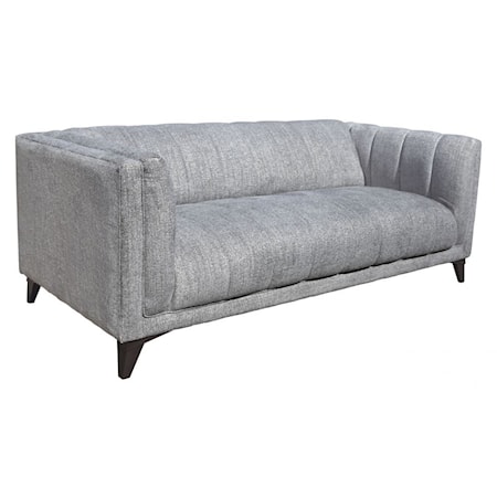 Contemporary Channel Tufted Sofa with Track Arms