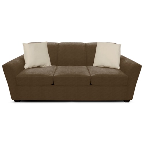 Transitional Sofa with Flared Half-Moon Arms