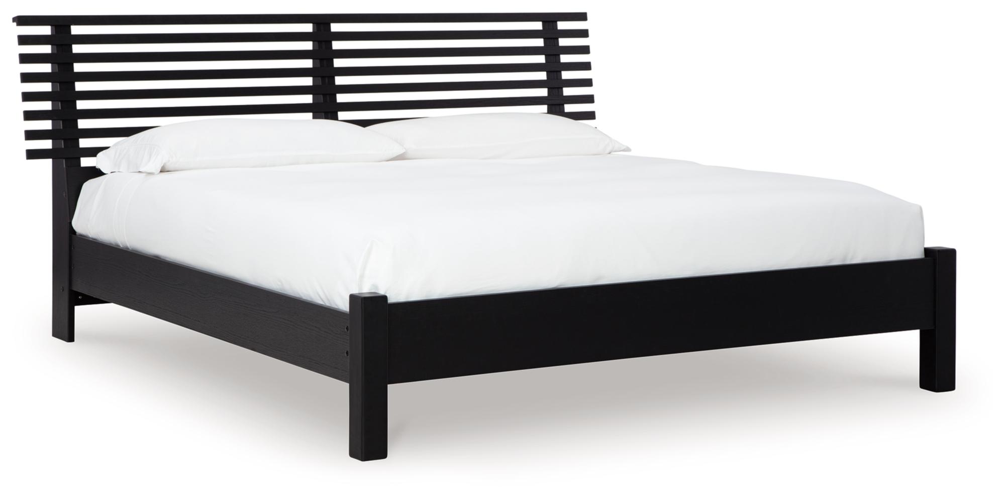 Contemporary King Slat Panel Bed